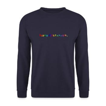 KARMA FICKT ZURÜCK - Unisex Pullover - Navy - Vorne - Alina (178cm) & Michal (187cm)