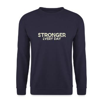 STRONGER EVERY DAY - Unisex Sweatshirt - navy - Front - Alina (178cm) & Michal (187cm)