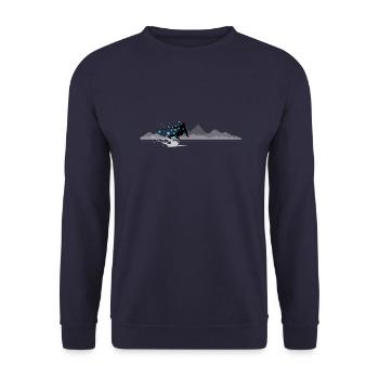 Winter - Skifahrer Berge - Unisex Pullover - Navy - Vorne - Alina (178cm) & Michal (187cm)
