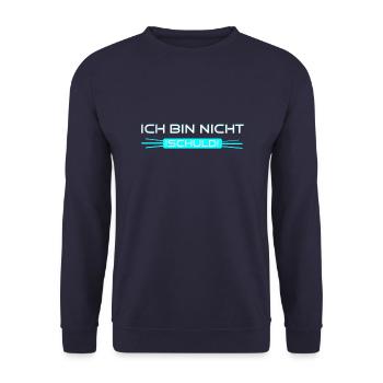 Ich bin nicht schuld! - Unisex Pullover - Navy - Vorne - Alina (178cm) & Michal (187cm)