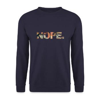 NOPE - sei kein ja-Sager! - Unisex Pullover - Navy - Vorne - Alina (178cm) & Michal (187cm)
