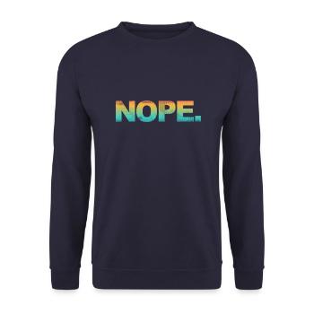NOPE - don't be a yes-man! - Unisex Sweatshirt - navy - Front - Alina (178cm) & Michal (187cm)