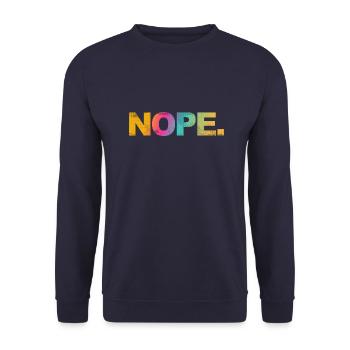 NOPE - sei kein ja-Sager! - Unisex Pullover - Navy - Vorne - Alina (178cm) & Michal (187cm)