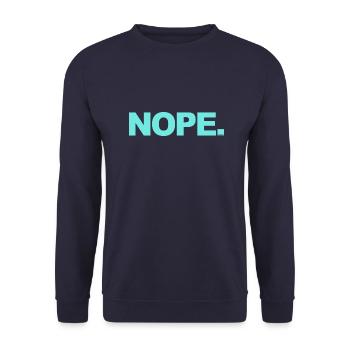 NOPE - sei kein ja-Sager! - Unisex Pullover - Navy - Vorne - Alina (178cm) & Michal (187cm)