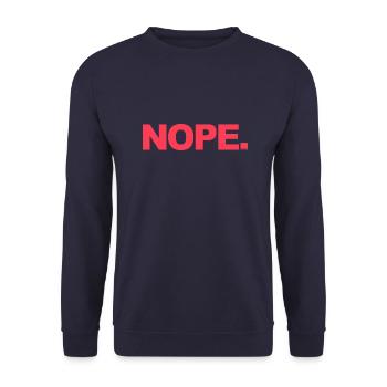 NOPE - don't be a yes-man! - Unisex Sweatshirt - navy - Front - Alina (178cm) & Michal (187cm)