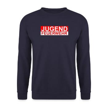Jugendfeuerwehr - Unisex Pullover - Navy - Vorne - Alina (178cm) & Michal (187cm)