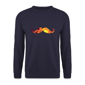 Moustache (Geometric Background) - Unisex Pullover - Navy - Vorne - Alina (178cm) & Michal (187cm)