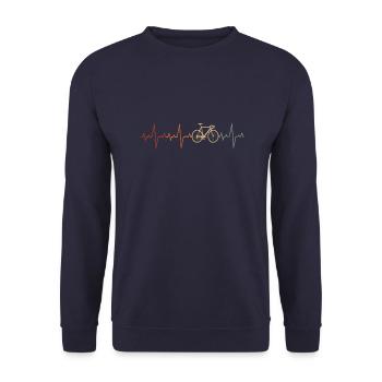 Vélo Heartbeat Cycliste Vintage cool - Sweat-shirt Unisexe - marine - Devant - Alina (178cm) & Michal (187cm)