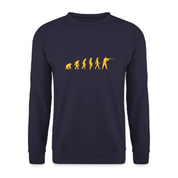 L'évolution des chasseurs - Sweat-shirt Unisexe - marine - Devant - Alina (178cm) & Michal (187cm)