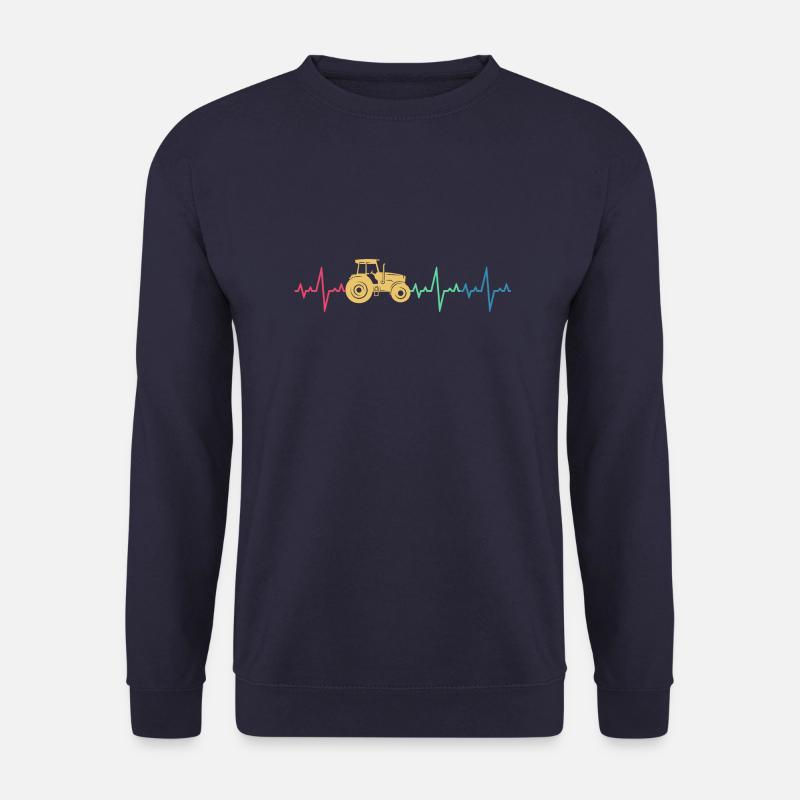 Herzschlag Traktor Landwirtschaft Geschenk Vintage - Unisex Pullover - Navy
