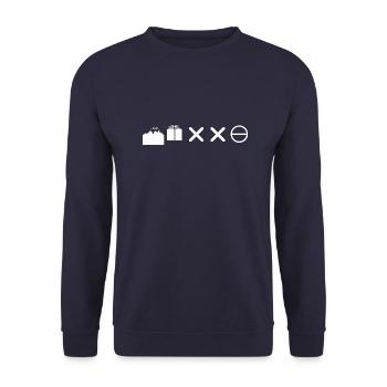 Abstrakte moderne Symbole Cool - Unisex Pullover - Navy - Vorne - Alina (178cm) & Michal (187cm)