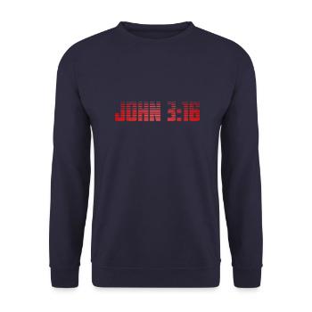 JOHN 3 16 TITLE - Unisex Sweatshirt - navy - Front - Alina (178cm) & Michal (187cm)