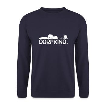 Dorfkind, weiß - Unisex Pullover - Navy - Vorne - Alina (178cm) & Michal (187cm)