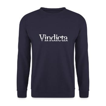 VINDICTA LOGO WHITE - Unisex Sweatshirt - navy - Front - Alina (178cm) & Michal (187cm)