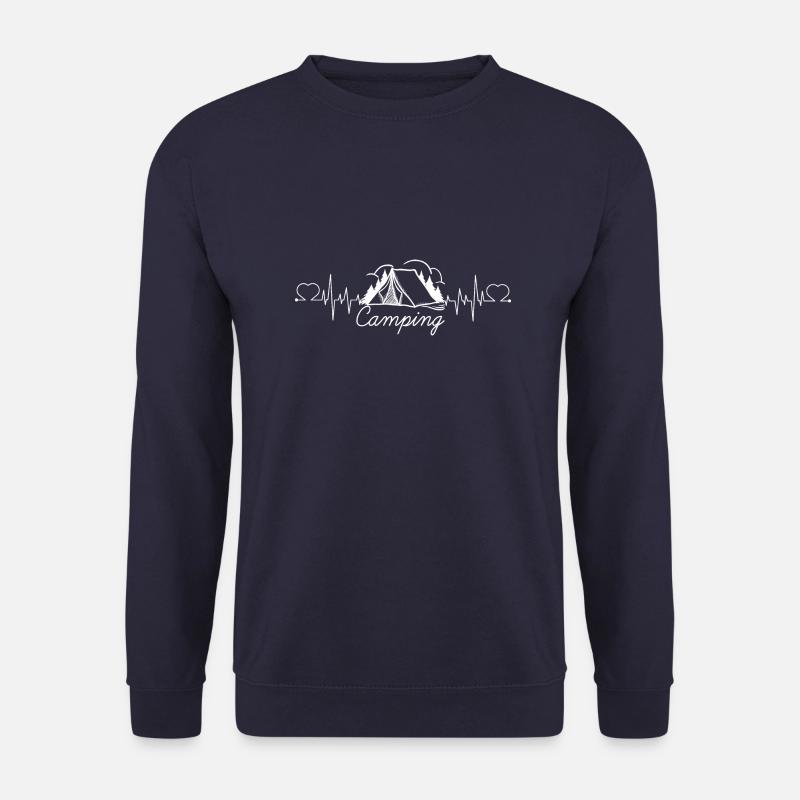 Herzschlag Berge Geschenk Alpen Camper / Camping - Unisex Pullover - Navy