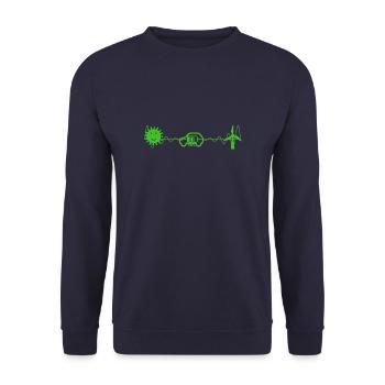 e-car, e-mobility, electric car, zoe, EV-driver, - Unisex Sweatshirt - navy - Front - Alina (178cm) & Michal (187cm)