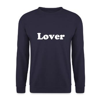 Lover - Love - loving - Romance - Romantic - Liebe - Unisex Sweatshirt - navy - Front - Alina (178cm) & Michal (187cm)