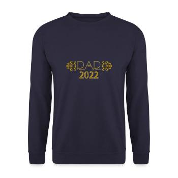 dad, 2022, gold,vater - Unisex Pullover - Navy - Vorne - Alina (178cm) & Michal (187cm)