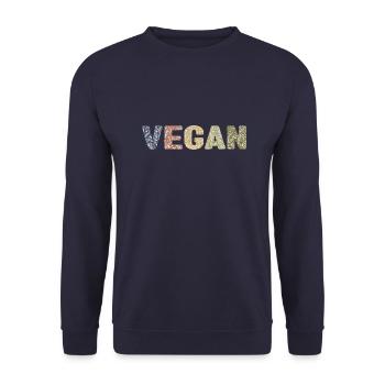 Vegan - botanical pattern - couleur forêt - Sweat-shirt Unisexe - marine - Devant - Alina (178cm) & Michal (187cm)
