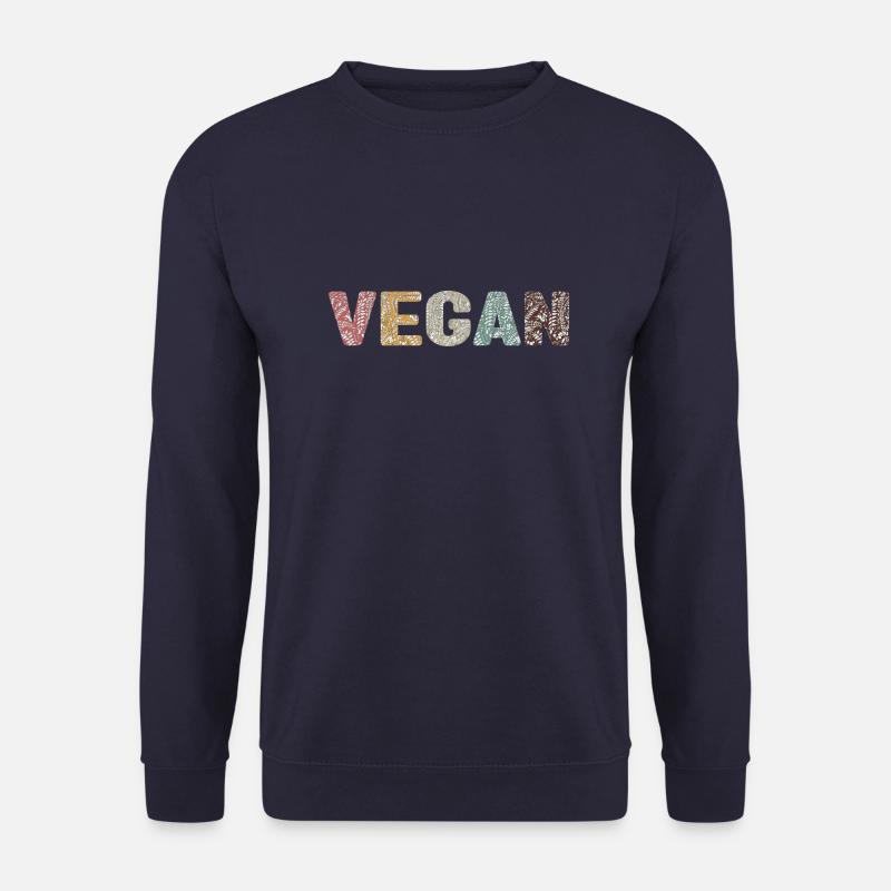 Vegan - botanical pattern - old school - Sweat-shirt Unisexe - marine