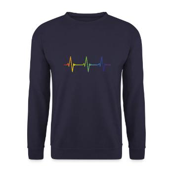 Cadeau de LGBT de la CSD Rainbow Gay Pride CSD - Sweat-shirt Unisexe - marine - Devant - Alina (178cm) & Michal (187cm)