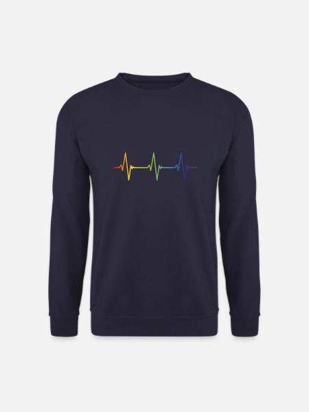 HEARTBEAT Regenbogen Gay Pride CSD LGBT Geschenk - Unisex Pullover - Navy