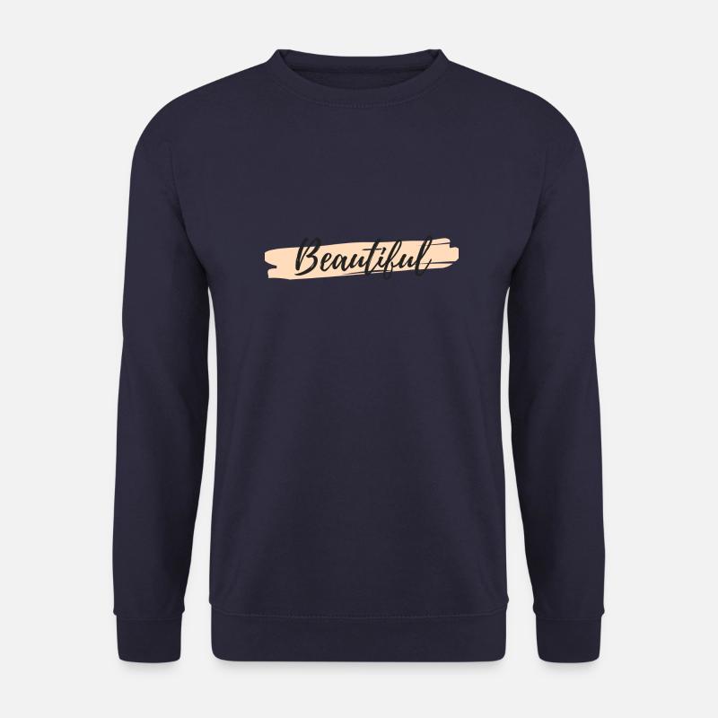 Beautiful - yellow - Unisex Pullover - Navy