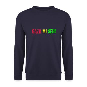 Gaza Mi Seh! - Unisex Sweatshirt - navy - Front - Alina (178cm) & Michal (187cm)