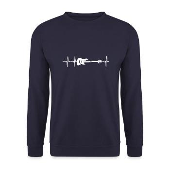 eGitarre Guitar Electric Guitar Heartbeat Frequency w - Unisex Sweatshirt - navy - Front - Alina (178cm) & Michal (187cm)
