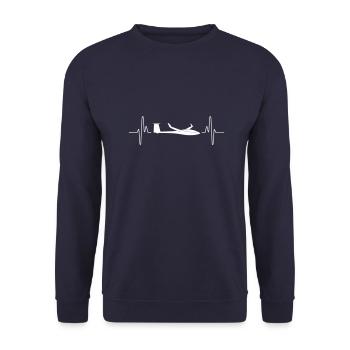 Heartbeat vector glider pilot glider pilot - Unisex Sweatshirt - navy - Front - Alina (178cm) & Michal (187cm)