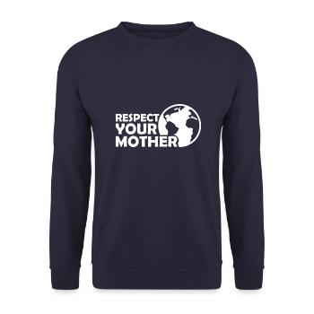 Respect your mother Changement climatique Écologie - Sweat-shirt Unisexe - marine - Devant - Alina (178cm) & Michal (187cm)