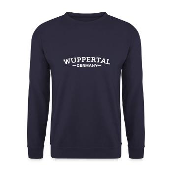 Wuppertal Germany Heimat Gift Idea - Unisex Sweatshirt - navy - Front - Alina (178cm) & Michal (187cm)