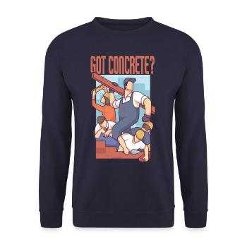 Got Concrete - Bauarbeiter - Unisex Pullover - Navy - Vorne - Alina (178cm) & Michal (187cm)