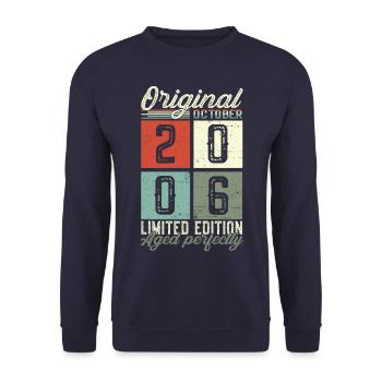 Original October 2006 16th Birthday Gift Cool - Unisex Sweatshirt - navy - Front - Alina (178cm) & Michal (187cm)