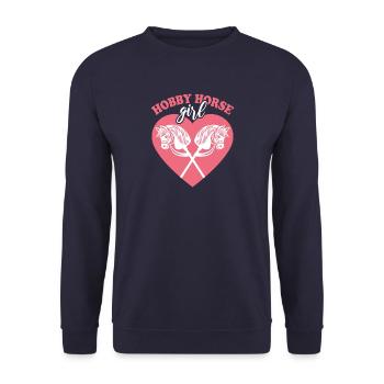 Hobby Horse Girl - Équitation - Cadeau - Sweat-shirt Unisexe - marine - Devant - Alina (178cm) & Michal (187cm)