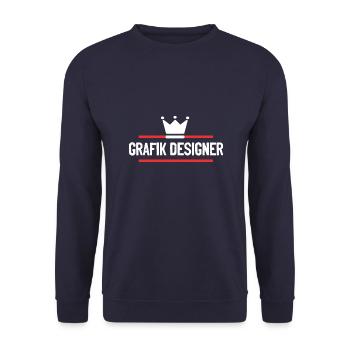 Grafik Designer Beruf - Unisex Pullover - Navy - Vorne - Alina (178cm) & Michal (187cm)