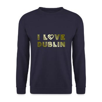 I Love Dublin - Unisex Sweatshirt - navy - Front - Alina (178cm) & Michal (187cm)