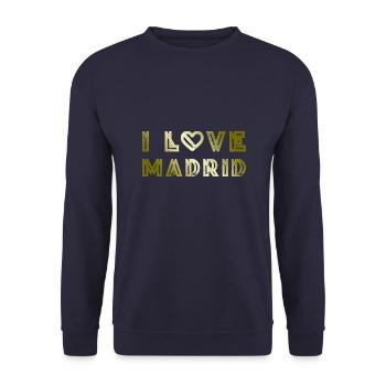 J’aime Madrid - Sweat-shirt Unisexe - marine - Devant - Alina (178cm) & Michal (187cm)