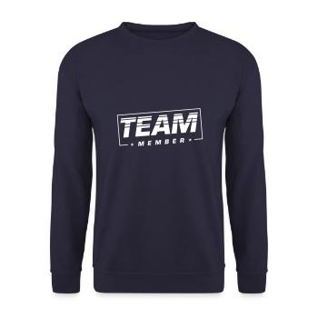 Team Member - Unisex Sweatshirt - navy - Front - Alina (178cm) & Michal (187cm)