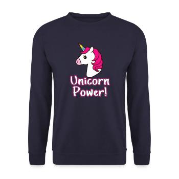 Licorne - Unicorn - Chemise - Sweat-shirt Unisexe - marine - Devant - Alina (178cm) & Michal (187cm)