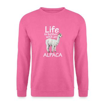 Alpaca-Shirt - Unisex Pullover - Pink - Vorne