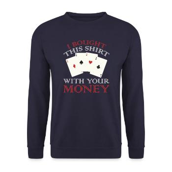 gambling-Shirt - Unisex Sweatshirt - navy - Front - Alina (178cm) & Michal (187cm)