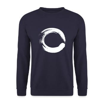 Yoga - Zen Kreis - Shirt - Unisex Pullover - Navy - Vorne - Alina (178cm) & Michal (187cm)
