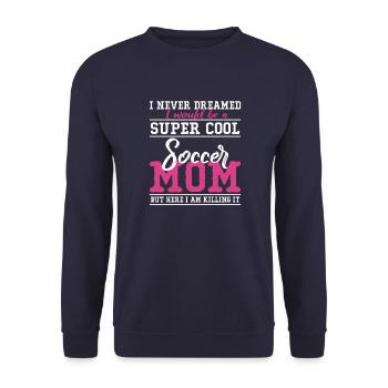 Maman du football super cool - chemise - Sweat-shirt Unisexe - marine - Devant - Alina (178cm) & Michal (187cm)