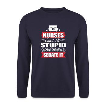 Infirmière Infirmière - Sweat-shirt Unisexe - marine - Devant - Alina (178cm) & Michal (187cm)
