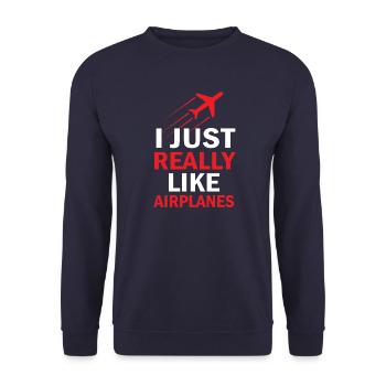 Chemise aviateur avion - Sweat-shirt Unisexe - marine - Devant - Alina (178cm) & Michal (187cm)