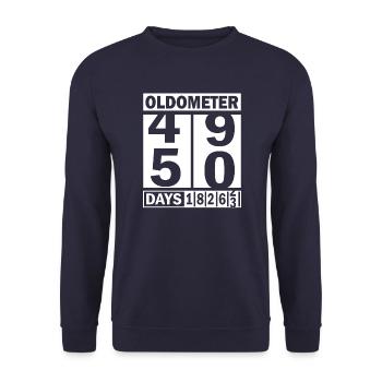 50 Year - Birthday - Oldometer Shirt - Unisex Sweatshirt - navy - Front - Alina (178cm) & Michal (187cm)