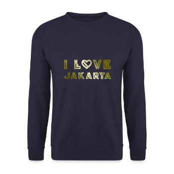 I Love Jakarta - Unisex Sweatshirt - navy - Front - Alina (178cm) & Michal (187cm)
