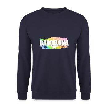 Barcelona - Unisex Sweatshirt - navy - Front - Alina (178cm) & Michal (187cm)
