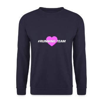 Running Team Herz - Unisex Pullover - Navy - Vorne - Alina (178cm) & Michal (187cm)